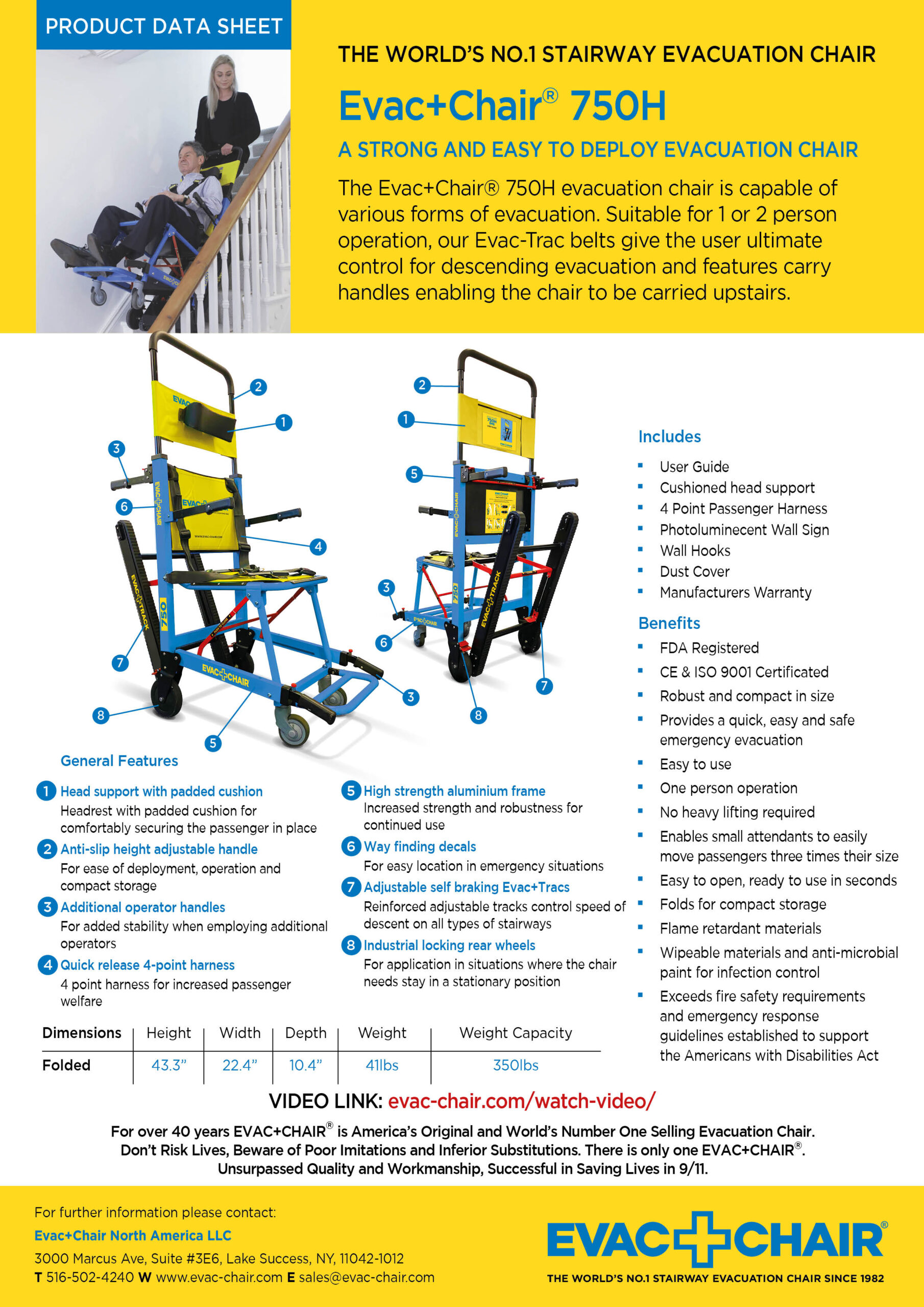 Evac+Chair 750H A robust evacuation chair for stairway descent